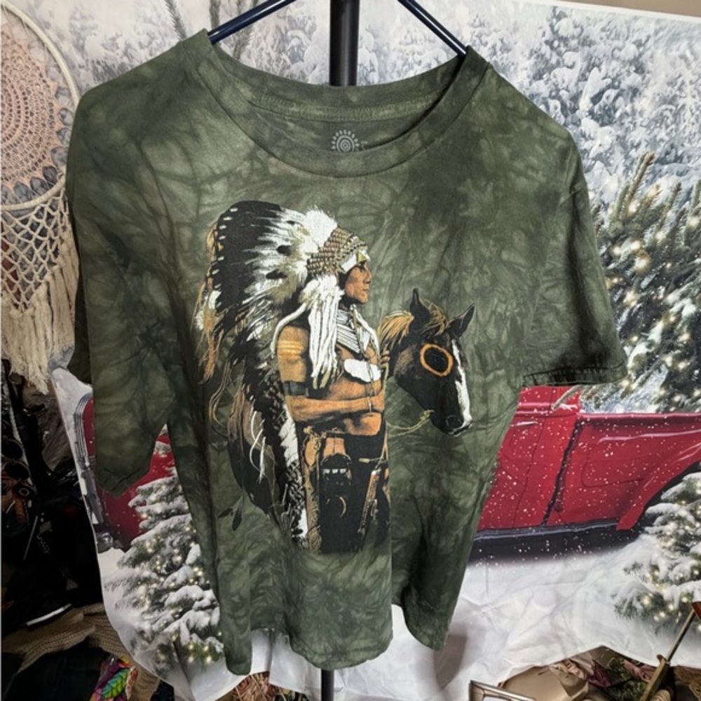 The Mountain by Craig Tennant Green Tie Dye T-Shirt Size Large. 1997. - Picture 1 of 5